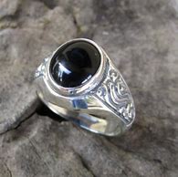 Cincin Perak Batu Akik Hitam